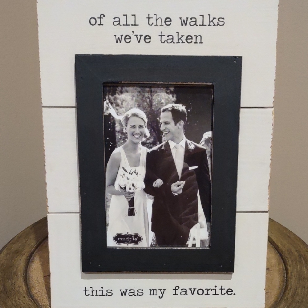 All The Walks, Mud Pie Off White and Black Sentiment Picture Frame